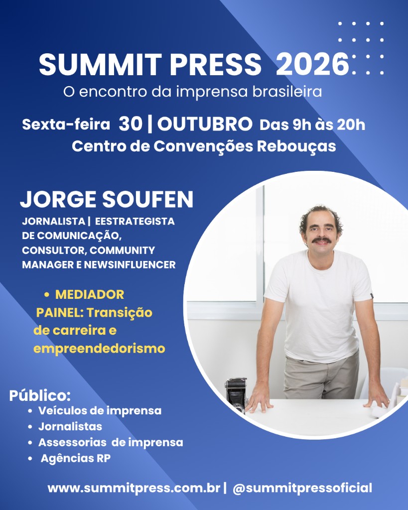Cartaz de Jorge Soufen no Summit Press 2026