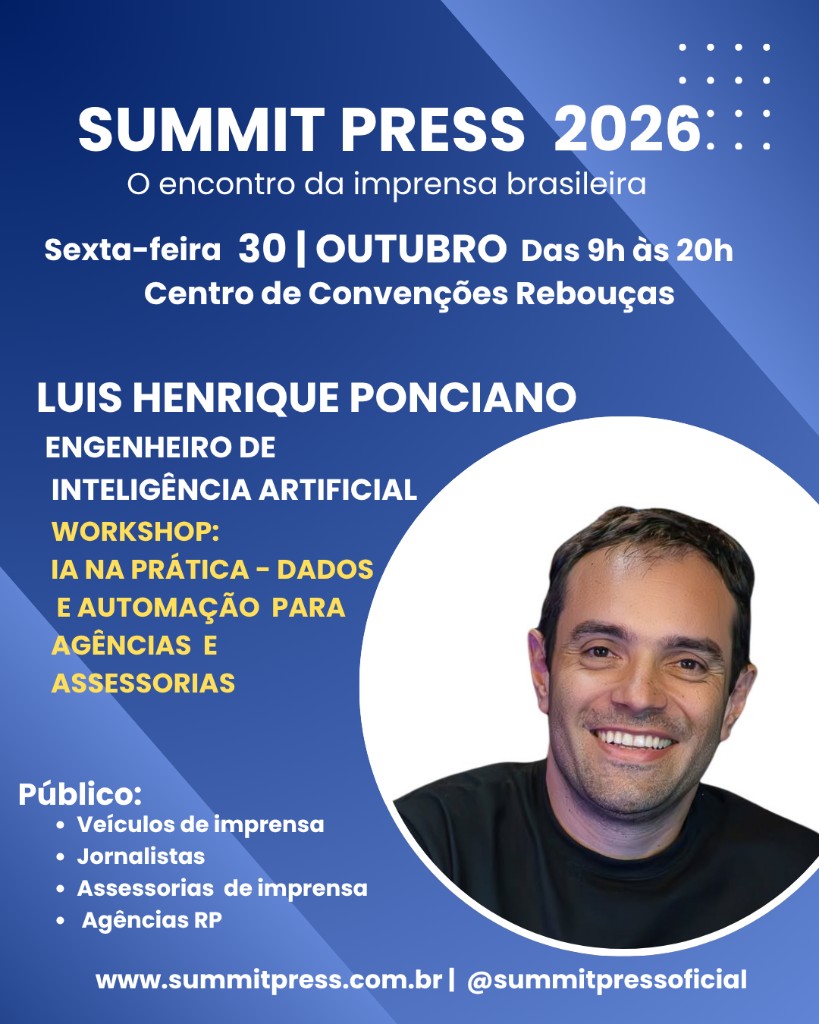 Cartaz de Luis Henrique Ponciano no Summit Press 2026