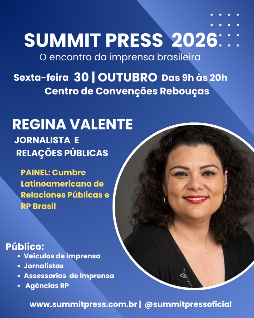 Cartaz de Regina Valente no Summit Press 2026