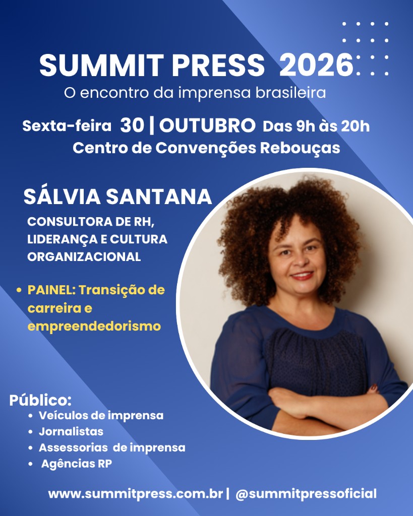 Cartaz de Sálvia Santana no Summit Press 2026